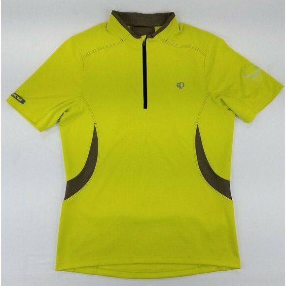 Pearl Izumi Men’s Short Sleeves 1/4 Zip Cycling Jersey Size M Neon Green B1 - Picture 1 of 12